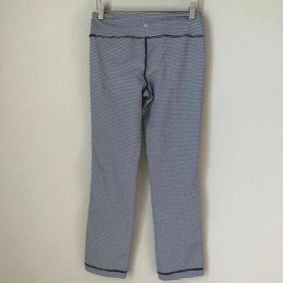 Lululemon Coast To Class Navy Gingham Crop Leggings sz 4 - Picture 4 of 5